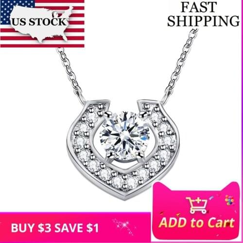 US STOCK Uloveido Necklaces Pendants Necklace Women Colar Heart Crystal Pendant Collier Suspension Collare Bijoux Jewelry Y313