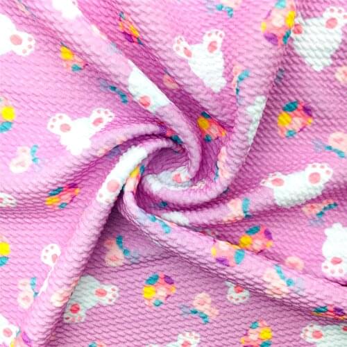 1/2yard Easter Bunny Rabbit Eggs Print Bullet Fabric Liverpool 4 Way Stretch Spandex Knitted Fabric For Baby HeadWrap Bummies