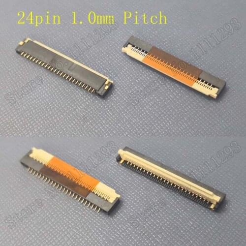 10pcs/lot FPC FFC flat cable connector socket 24pin 1.0mm Pitch for Sony Laptop keyboard interface
