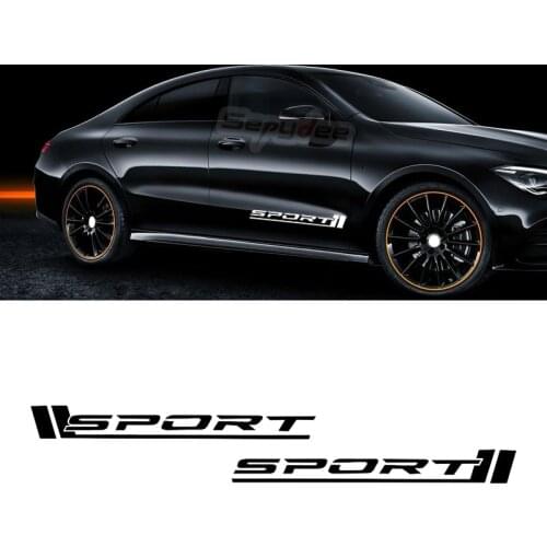 2Pcs Car Door Side Stickers Sport Graphic Vinyl Decals for Mercedes Benz A B C E G S CLA GLA CLS GLS Class AMG Car Accessories