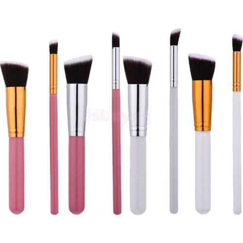 2Pcs/Set Makeup Face Powder Foundation Eyeshadow Blush Brush Set Liquid Cream Cosmetics Blending Brush Tools Wood Handle Brushes