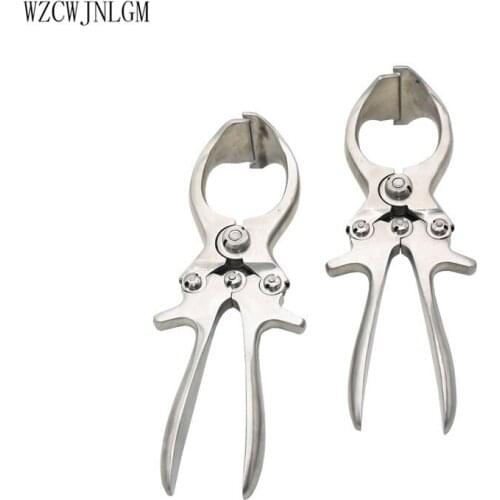 2Pcs Livestock Tools Stainless Steel Without Blood Pig Sheep castration Clamp Castration Tool Castration Forceps