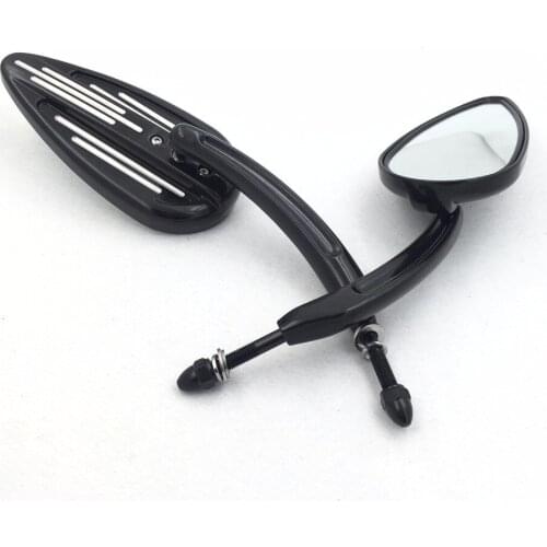 Aftermarket free shipping motorcycle accessories retroviseur moto Rear Grooved Mirror BLACK