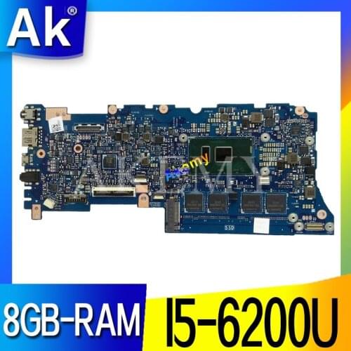 Akemy UX305UA Laptop Motherboard For ASUS UX305UA UX305U U305U mainboard 100% test OK I5-6200U 8GB-RAM