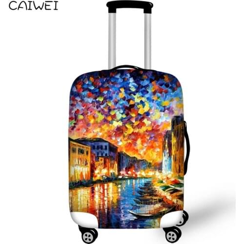 Accessories Travel On Road Luggage Cover 3D Oil Painting Eiffel Tower Suitcase Protective Cover 30 inch Trunk Case Covers