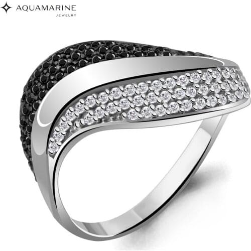 Aquamarine Rings With Cubic Zirkonia For Women