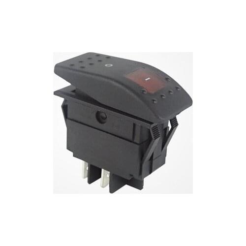 Car auto Hand Push Tact Switch Durable Large led Light Electrical Contact rocker Switch With Button Black 6(4)A 250V