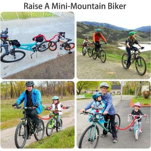 E56D Bicycle Towing Rope for Kids,Tow Bike Rope, Bike Bungee with Attachment, Mountain Bike Trailer MTB Tow Rope