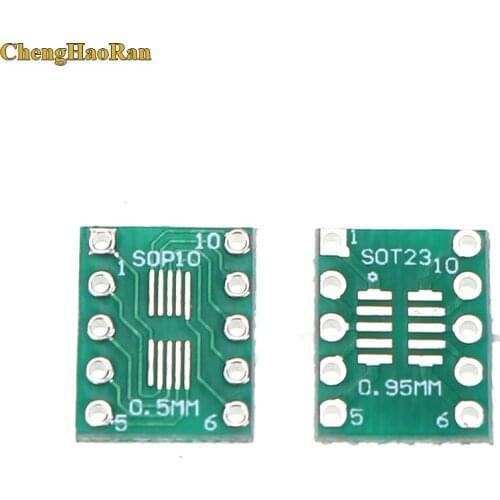 ChengHaoRan 5PCS SOT23 MSOP10 UMAX to DIP10 PCB Transfer Board DIP Pin Board Pitch Adapter