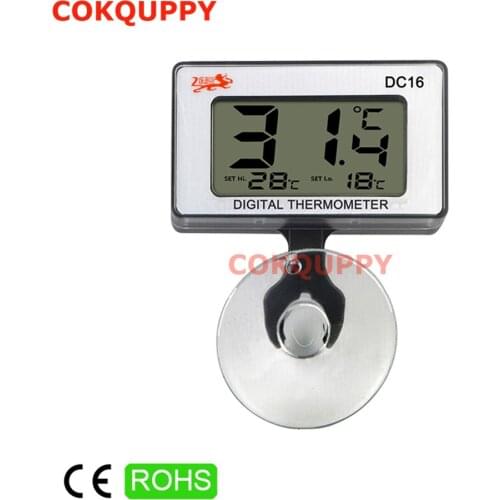 Digital LCD Fish Tank Thermometer Reptile Pet Aquarium Waterproof High Low Temperature Alarm Tester Sensor Gauges Suction Cup