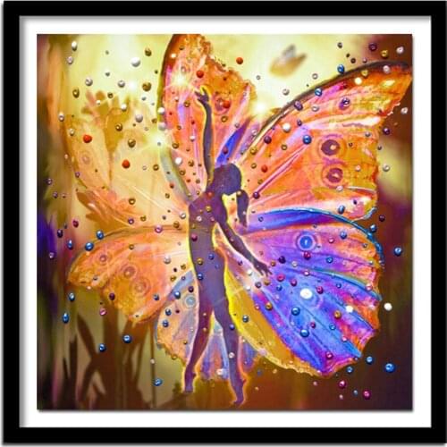 Flower Fairy Diamond Portrait Needlework Diamond Embroidery Handmade Wall Decor for Children Room