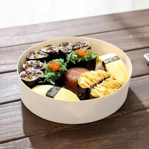 Wooden Sushi Box Round Cake Mould Food Packing Tool Candy Display Box Cold Dish Lunch Box Salad Bowl 6inch Birthday Cake 20Pcs