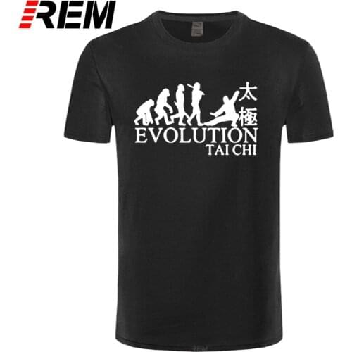 REM Evolution Tai Chi T Shirts Men New Printed Short Sleeve Cotton O-neck Fashion Evolution T-shirts Tops