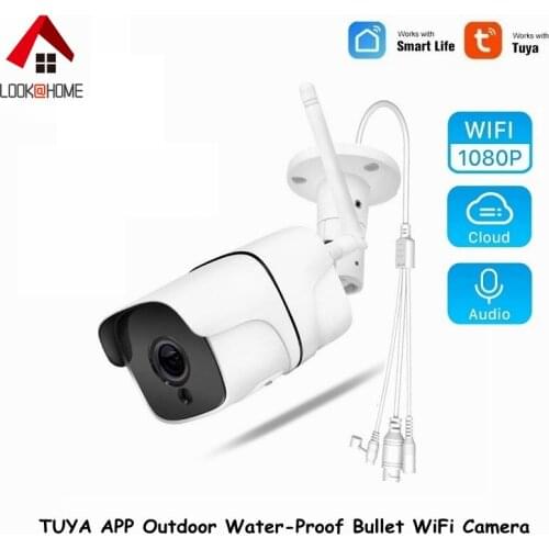 1080P Outdoor Water Proof Bullet WiFi Camera Tuya Smart Life Mobile Application Wireless CCTV IP Cam DC5V Power Motion Detection
