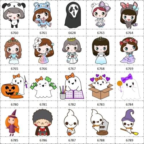 30 Pcs Planar Resin Cartoon Series for Halloween Girl Flower Pumpkin for Crafts Jewelry Making Birthday Girl DIY Accessory