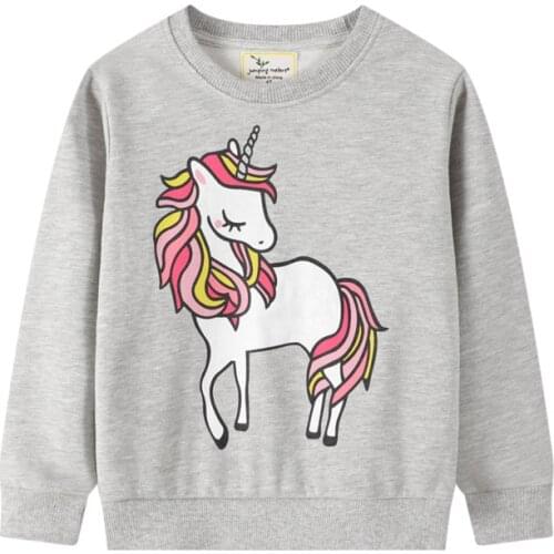 Jumping Meters Girls Sweatshirts with Cartoon Print Cute Winter Autumn Kids Girls Cotton Tops for Autumn Spring