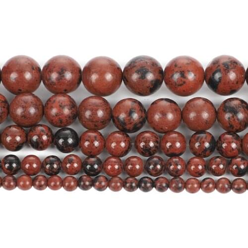 Round Natural Stone Beads 4 6 8 10 12mm Pick Size For Jewelry Making DIY Red Stone Loose Spacer Beads Bracelet Necklace Handmade