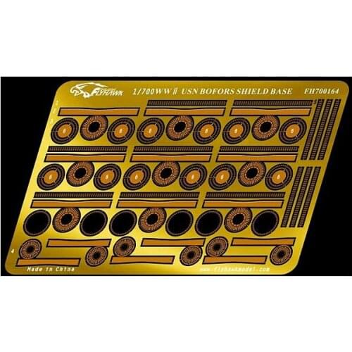 Flyhawk FH700164 metal vessel etched on the base of the shield type anti air gun base for navy ships