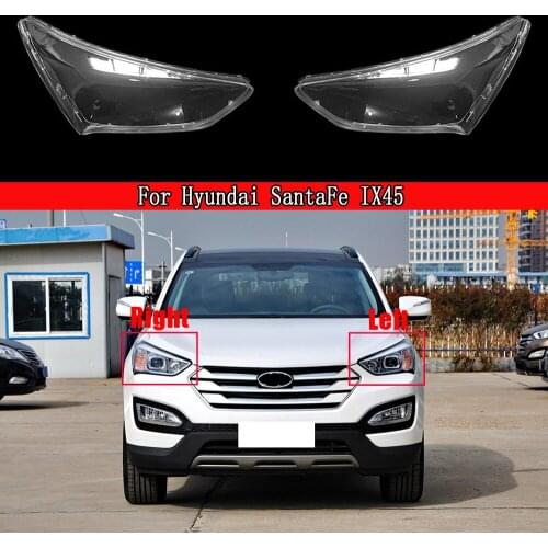 For Hyundai SantaFe IX45 Headlight Cover Car Front Headlamp Head Lamp Light Lampshade Lampcover Auto Glass Lens Shell