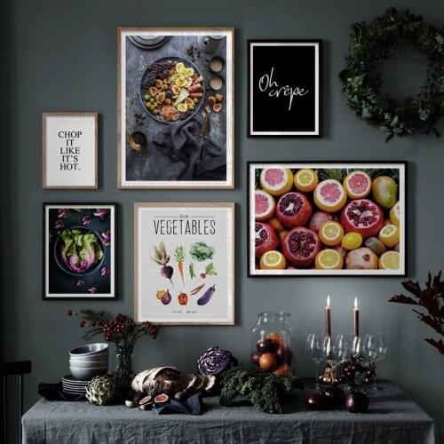 Nordic Style Modular Prints Pictures Home Decorative Simple Vegetables And Fruits Paintings Kitchen Canvas Poster Wall Artwork