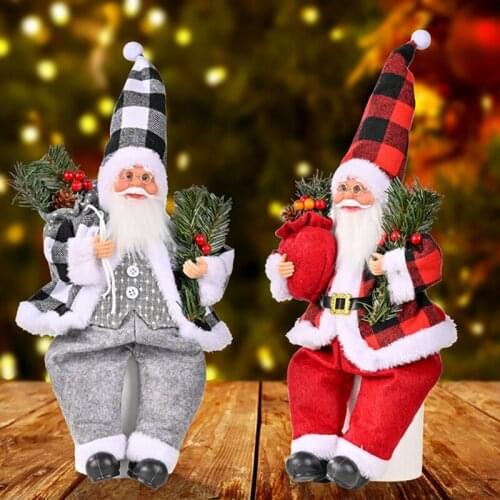 New Year 2022 Christmas Decorations for Home Santa Claus doll Childrens gifts Xmas Window Ornaments Navidad