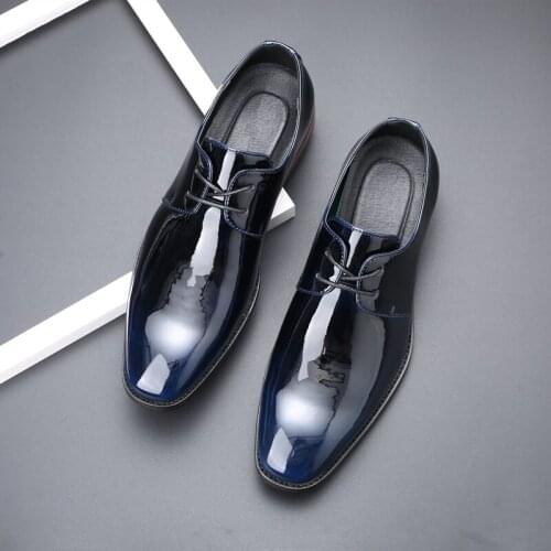 New Fashion British Formal Dress Shoe Mixed Colors Men Vintage Casual Shoes Business Wedding Lace-Up Loafers Pointed Toe Oxfords