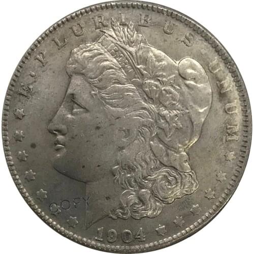 O 1904 United States Morgan 1 One Dollar Cupronickel Plated Silver Collectibles Copy Coin