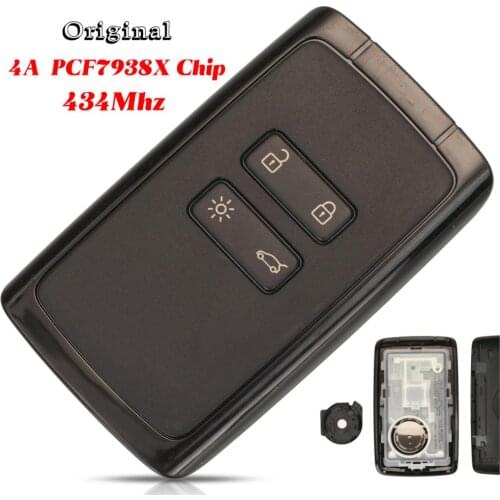 Jingyuqin Original 4 Buttons Smart Remote Car Key 434Mhz 4A PCF7938X Chip Fob For For Renault Megane 4 Talisman Espace 5 Kadjar