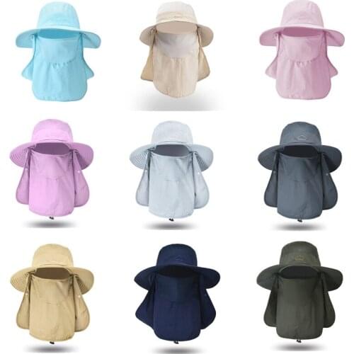 2021 New Fashion Summer Bucket Hat Men Outdoor Fishing Hiking Beach Hats Mesh Breathable Multifunction Sun Cap Large Wide Brim