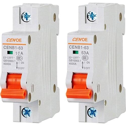Superior electrocar battery DC breaker mini DC circuit breaker with 4000A breaking ability B type tripping DC 120V 63A 50A 32A