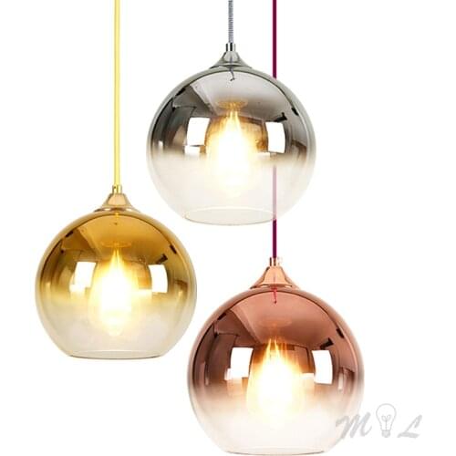 Nordic Plated Glass Hanging Lamp Living Room Light Pendant Colourful Home Deco Dining Room Lights Kitchen Fixture Suspension Led