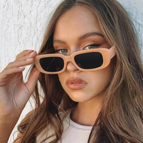 Orange Glasses Retro Rectangle Sunglasses Men Brand Designer Sun Glasses Luxury Small Shades For Women UV400 Vintage Oculos