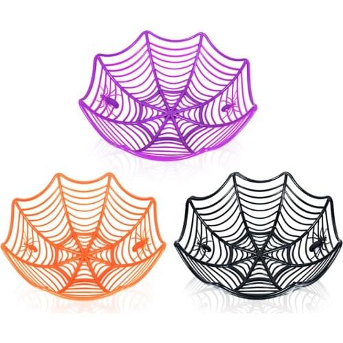 Halloween Decoration Spider Web Bowl Fruit Plate Candy Biscuit Package Basket Bowl Trick or Treat Party Supplies Halloween Decor