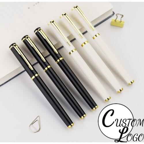 High-end Metal Classic Business Gel Pen Custom LOGO Text Engraving Signature Pen Birthday Gift Business Office School Stationery