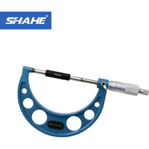 Shahe 75-100mm High Accuracy Carbide tip premium Outside Micrometer Gauge 0.01mm precision measuring tools micrometer