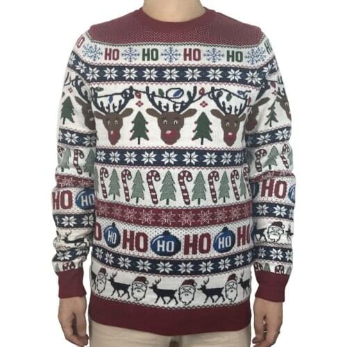 Funny Light Up Ugly Christmas Sweater for Men and Women Cute Santa Claus Reindeer Knitted LED Ugly Xmas Sweater Pullover Jumper