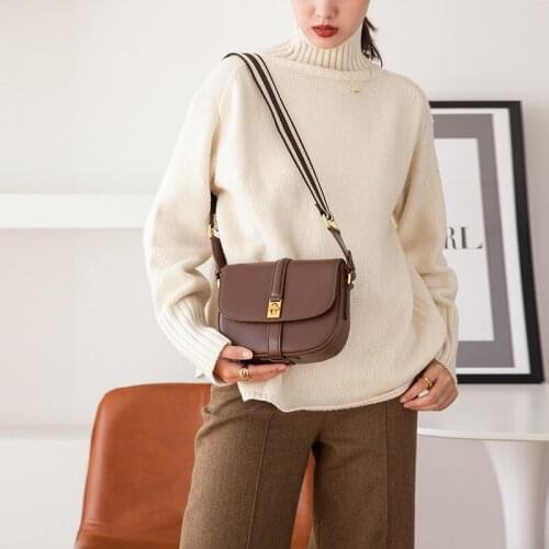 Womens Saddle Bag 2021 Fashion Female Leather Crossbody Shoulder Bag Lady Vintage Small Bag Purses And Handbags Luxury Designer