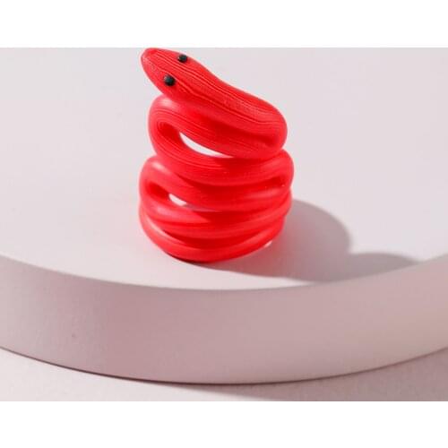 LUNA CHIAO Handmade Red Snake Clay Ring for Women