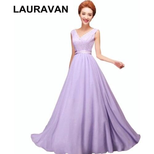 V neck lavender ladies chiffon long lilac a line bridesmaid robes woman dress bandage party elegant 6 style bridesmaids dresses