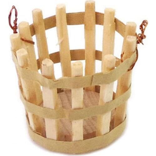 1/12 Dollhouse Simulation Mini Wooden Vegetable Basket Model Toy Ornament Decor