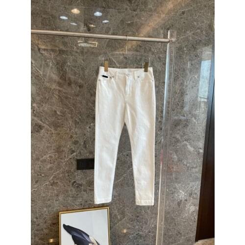1.24 HIGH QUALITY Spring Summer New Fashion White High Waist Cotton Pencil Jeans Women