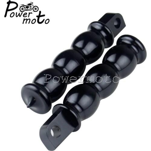 1 Pair Motorcycle Universal Black Balls Cycles Ribbed Footpegs Footrest FootPeg Foot Pegs For Harley Cafe Racer Bobber Chopper