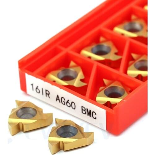 10pcs 16ER 16IR A60 G60 AG60 BMC 16ER 16IR A55 G55 AG55 BMC High Quality Carbide Insert CNC Lathe Tool Thread Turning Steel Tool