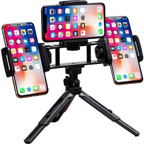3-Position Mobile Phone Tripod Holder Folding Portable Cellphone Tripod For Live Streaming Tripod Live Selfie Stand