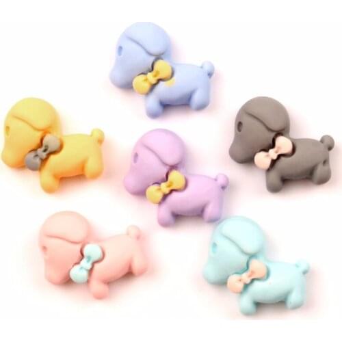 30Pcs Resin Dog Decoration Crafts Kawaii Cute Flatback Cabochon Embellishments For Scrapbooking DIY Accessories