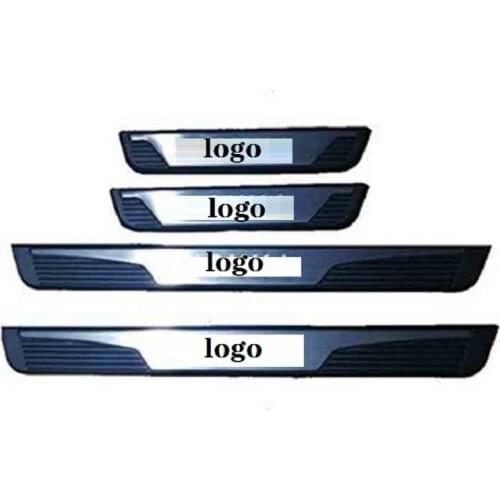 4pcs/Lot ABS Plastic and Stainless Steel Door Sill Pedal Scuff Plate Cover Welcome Pedal Threshold for OPEL MOKKA