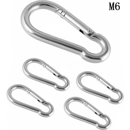 5PCS/Set M4/M5/M6 Spring Snap Quick Link Lock Ring Carabiner 304 Stainless Steel Optional Length 4/5/6cm