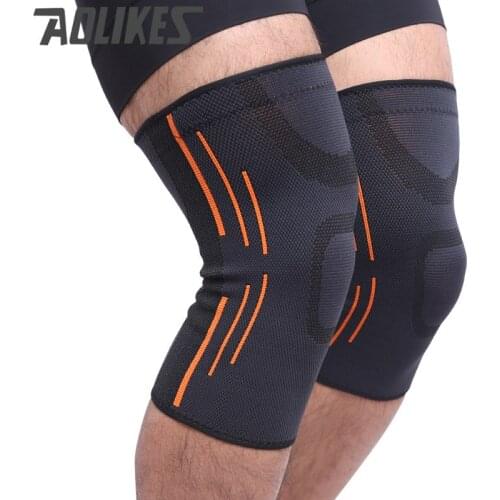Aolikes PR high quality 3D weaving breathable elastic basketball knee brace badminton running outdoors sports knee support
