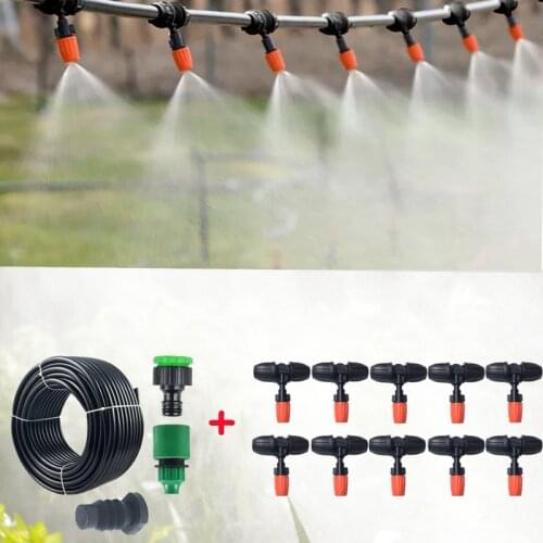 DIY Automatic Micro Drip Irrigation System Garden Irrigation Spray Self Watering Kits wtih Adjustable Drip Nozzles 10M