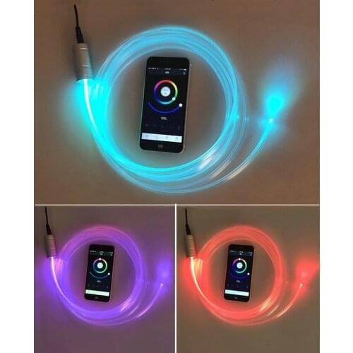 12V 3W RGB LED light Source Engine Car Lighting decor Fiber optic Smartphone APP controlled+2M 3mm T-type Skirt Side Glow Cable